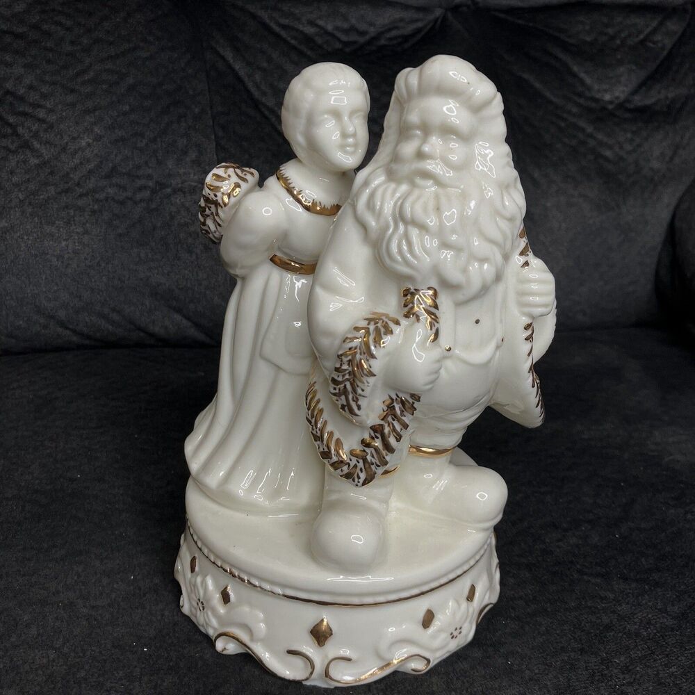 Vintage Christmas Santa Claus Mrs Claus Ceramic Figurine 9" Formalities By Baum